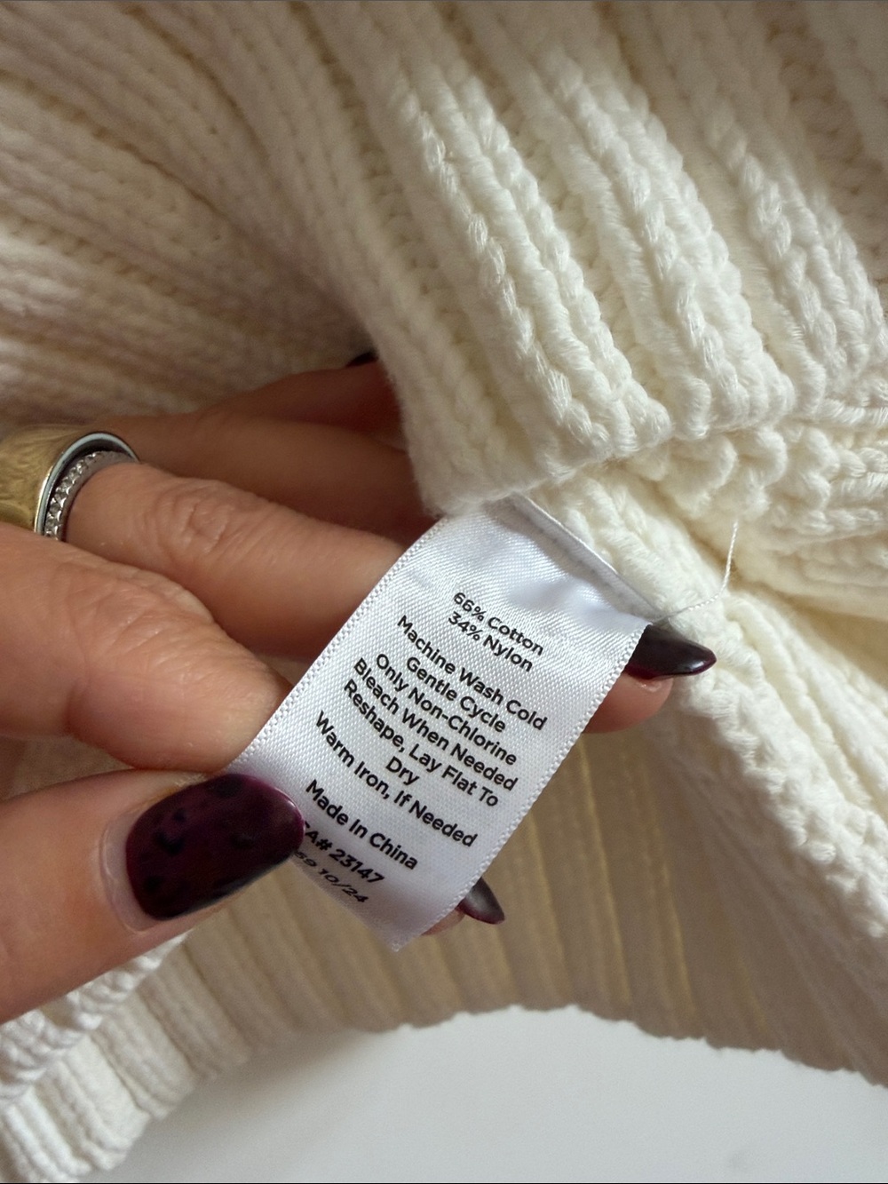 Talbots Cream Checker-Texture Zip Cardigan - Picture 3 of 4